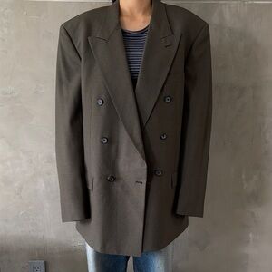 Givenchy Double-Breasted Olive Pea Coat
